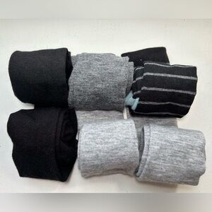 Pacas Socks Black Gray Women’s Compression Wool Blend Alpaca Crew Socks 6 Pair